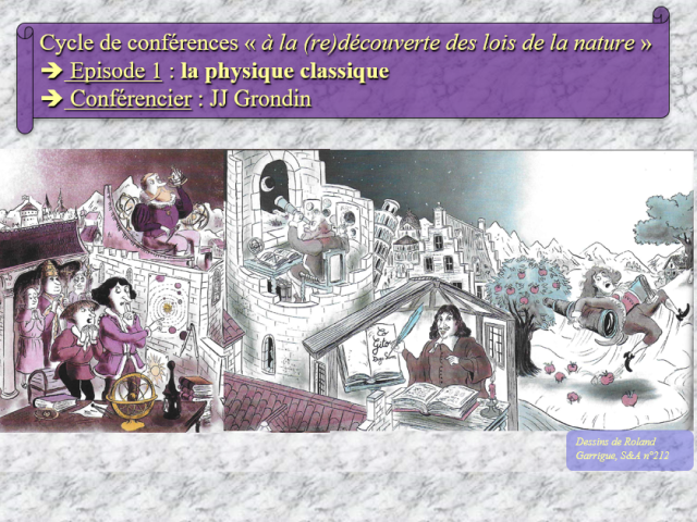 Affiche de la conférence n°1, elle montre quelques personnages clés de la conférence.