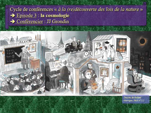 Affiche de la conférence n°3, elle montre quelques personnages clés de la conférence.