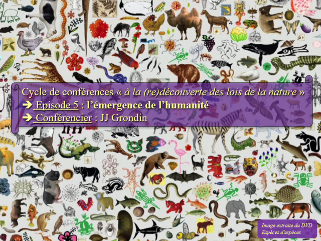 Affiche de la conférence n°5, elle est tirée du documentaire "Espèce d'espèce".